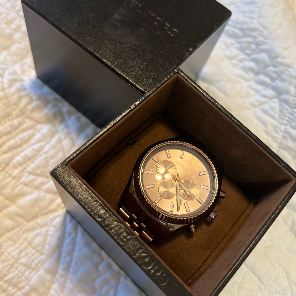 Mens Michael Kors Chocolate Watch - Picture 2 of 6